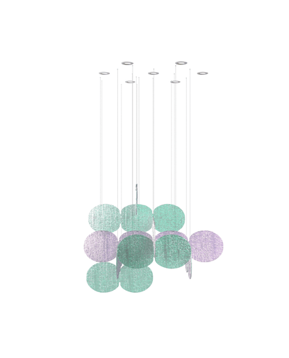 Clouds Iridescent Disc Chandelier - Zelno Lighting