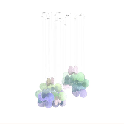 Clouds Iridescent Disc Chandelier - Zelno Lighting