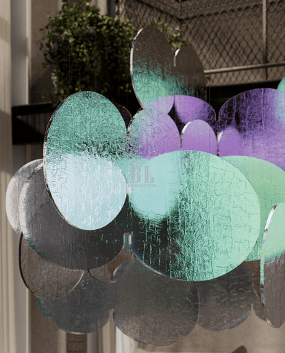Clouds Iridescent Disc Chandelier - Zelno Lighting