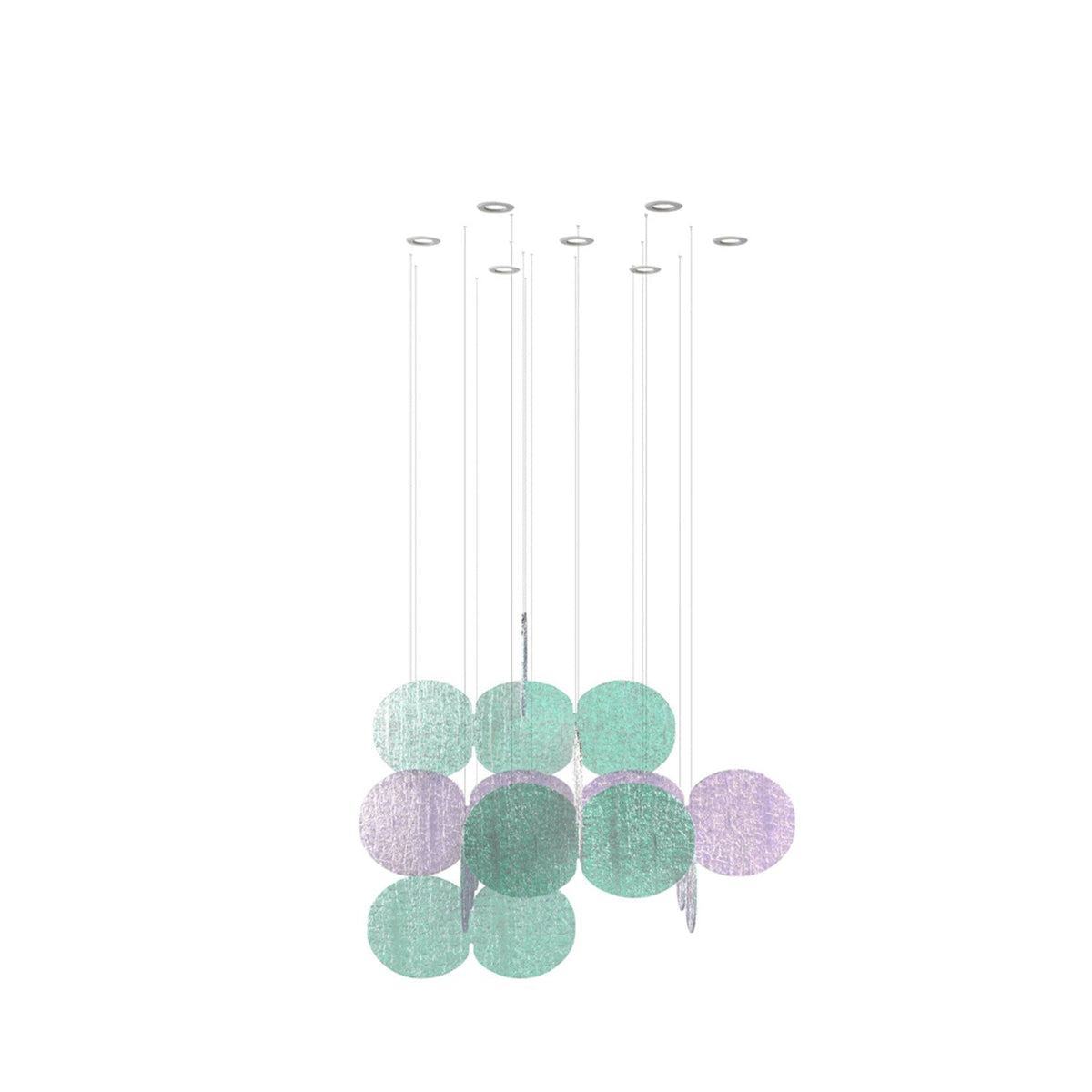 Clouds Iridescent Disc Chandelier - Zelno Lighting