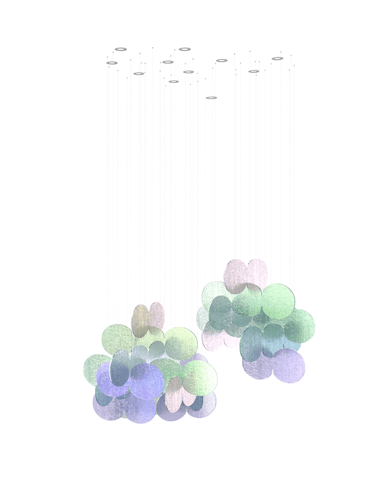 Clouds Iridescent Disc Chandelier - Zelno Lighting
