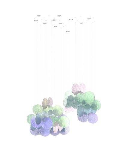 Clouds Iridescent Disc Chandelier - Zelno Lighting