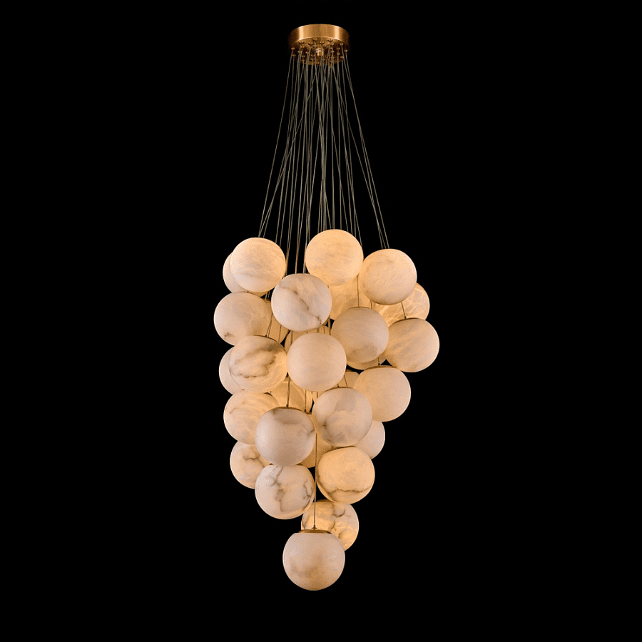 Cluster Alabaster Globe Chandelier - Zelno Lighting
