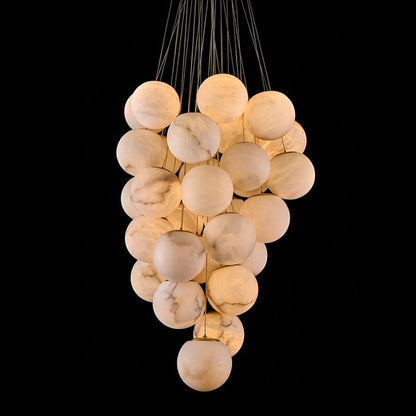 Cluster Alabaster Globe Chandelier - Zelno Lighting