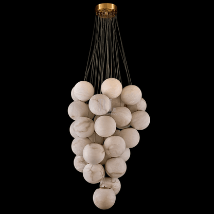 Cluster Alabaster Globe Chandelier - Zelno Lighting