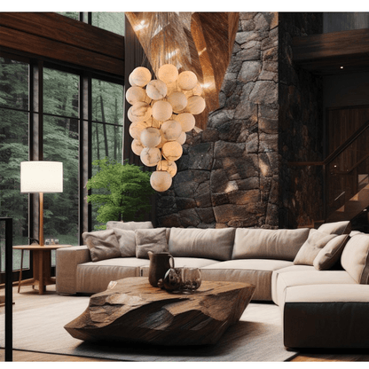 Cluster Alabaster Globe Chandelier - Zelno Lighting
