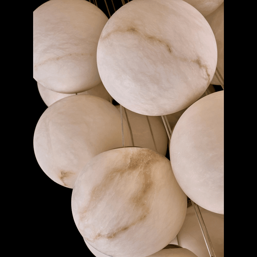 Cluster Alabaster Globe Chandelier - Zelno Lighting