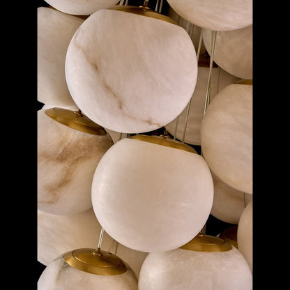 Cluster Alabaster Globe Chandelier - Zelno Lighting