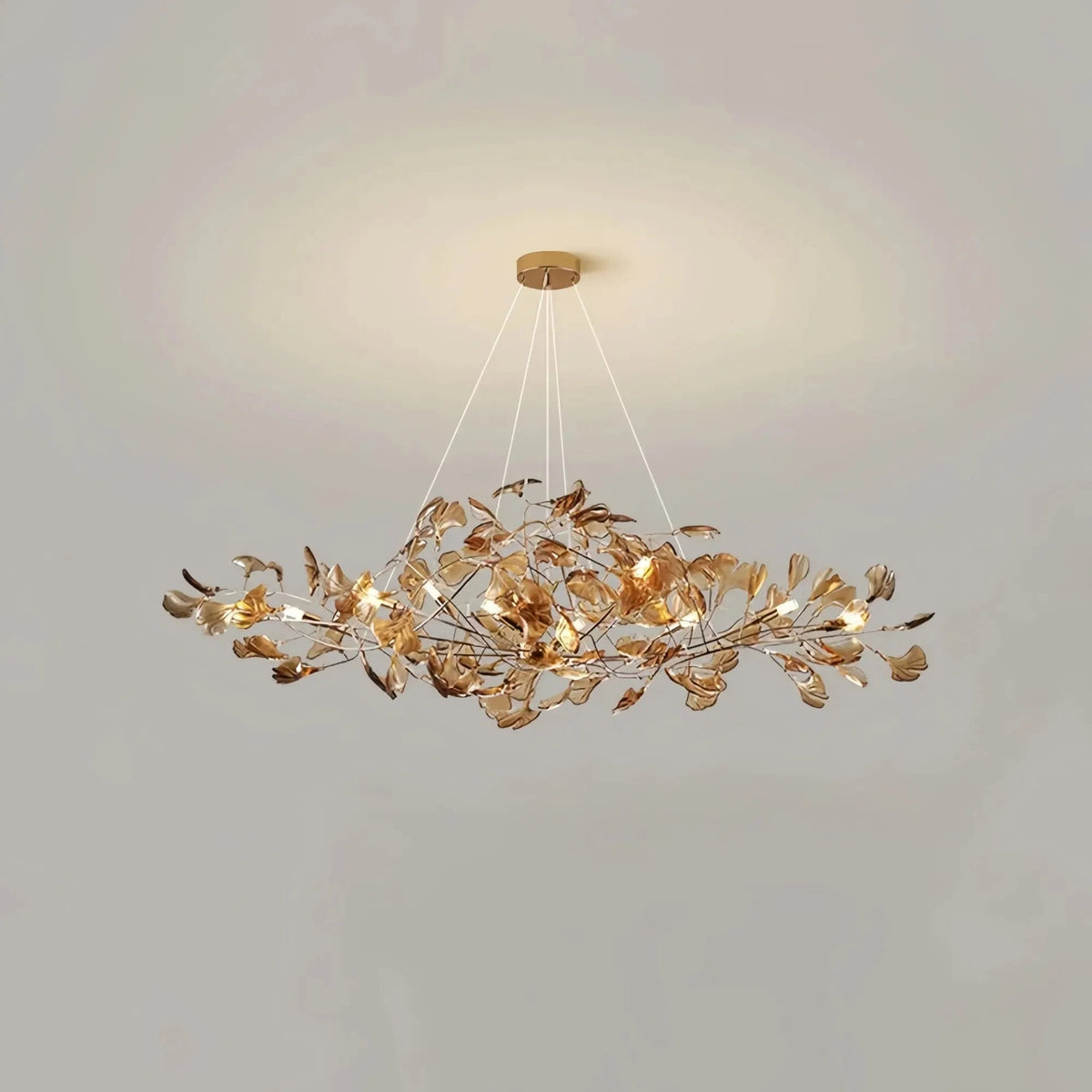 Colorful Glass Ginkgo Leaf Chandelier - Zelno Lighting