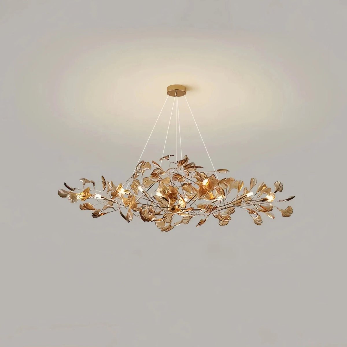 Colorful Glass Ginkgo Leaf Chandelier - Zelno Lighting