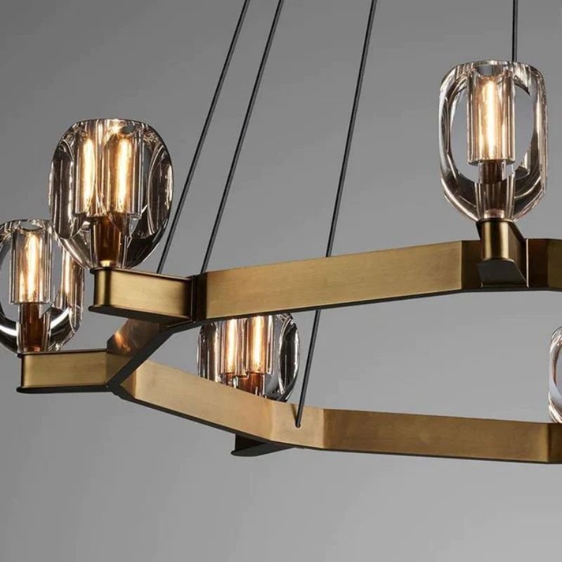 Cono Crystal Round Chandelier 60" - Zelno Lighting