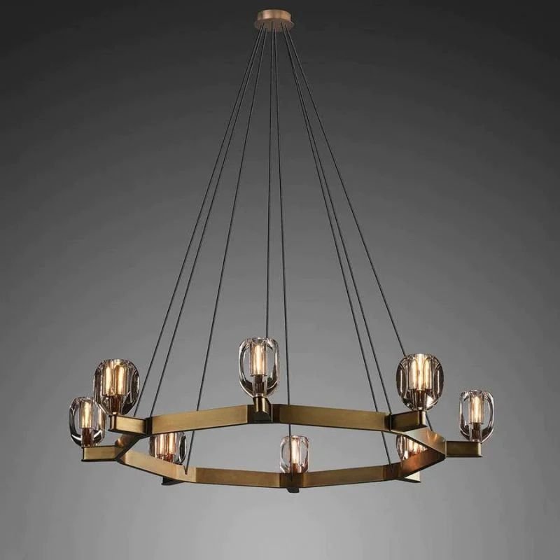 Cono Crystal Round Chandelier 60" - Zelno Lighting