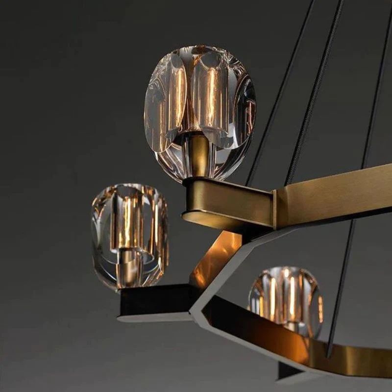 Cono Crystal Round Chandelier 60" - Zelno Lighting