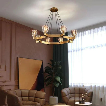 Cono Crystal Round Chandelier 60" - Zelno Lighting