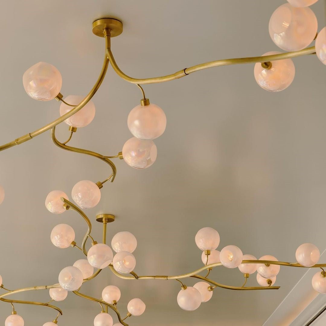 Contemporary Hand-blown Glass Globes Branch Chandelier for Dining Room Living Room and Kitchen Island - Zelno Lighting