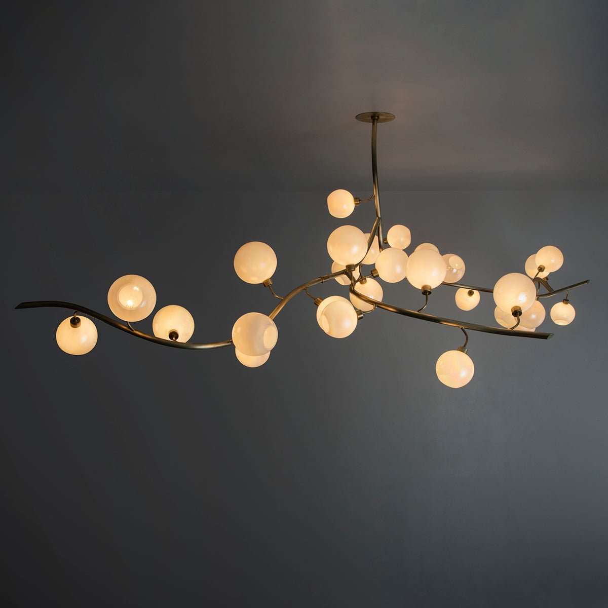 Contemporary Hand-blown Glass Globes Branch Chandelier for Dining Room Living Room and Kitchen Island - Zelno Lighting