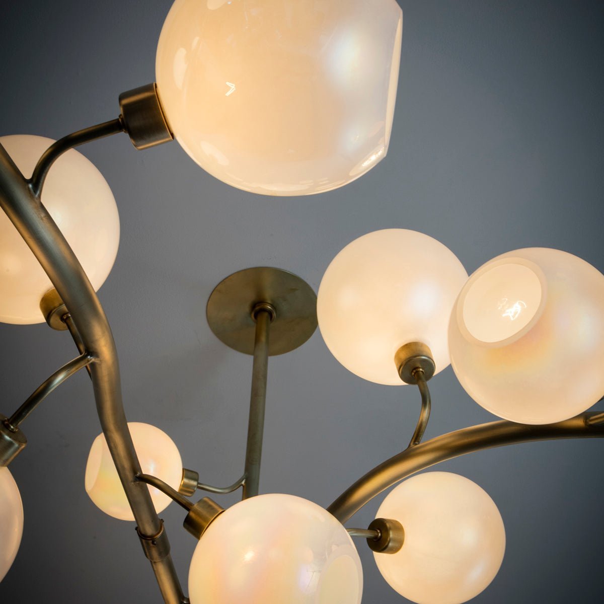 Contemporary Hand-blown Glass Globes Branch Chandelier for Dining Room Living Room and Kitchen Island - Zelno Lighting