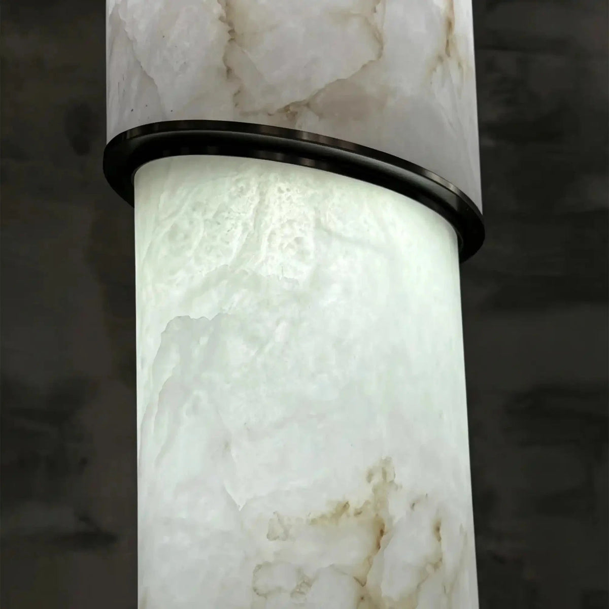 Contemporary Layered Oval Alabaster Column Pendant - Zelno Lighting