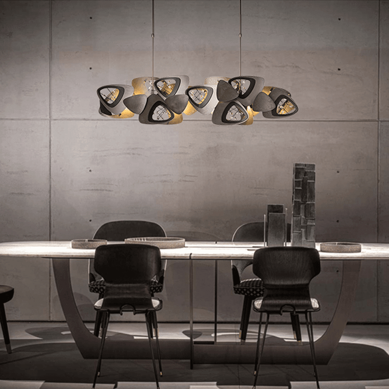 Contemporary Stainless Steel Linear Chandelier - Zelno Lighting