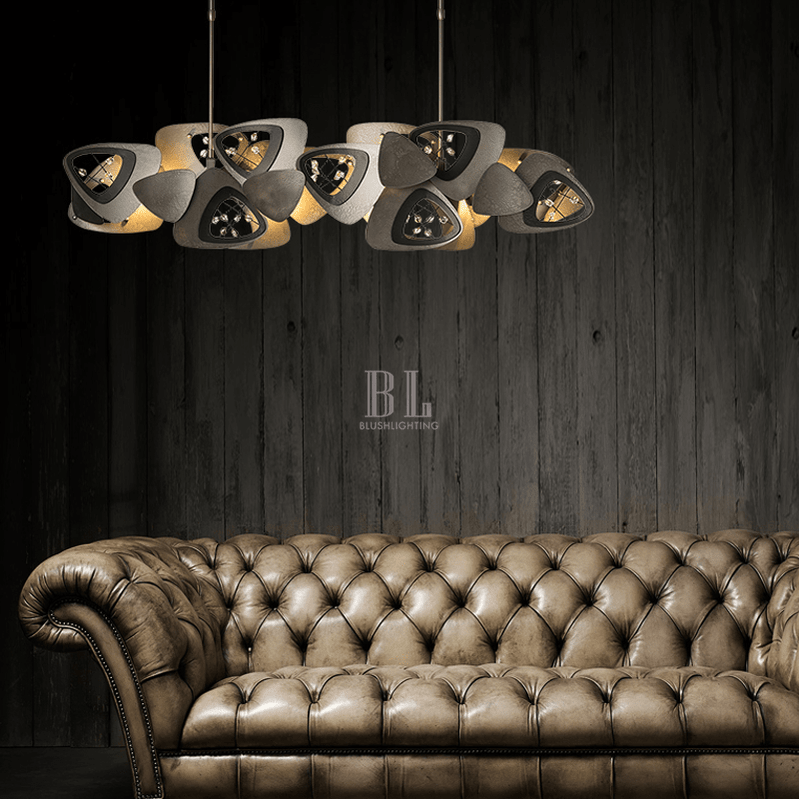 Contemporary Stainless Steel Linear Chandelier - Zelno Lighting