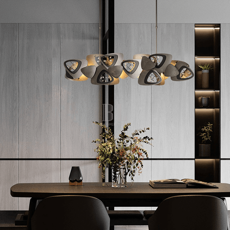 Contemporary Stainless Steel Linear Chandelier - Zelno Lighting