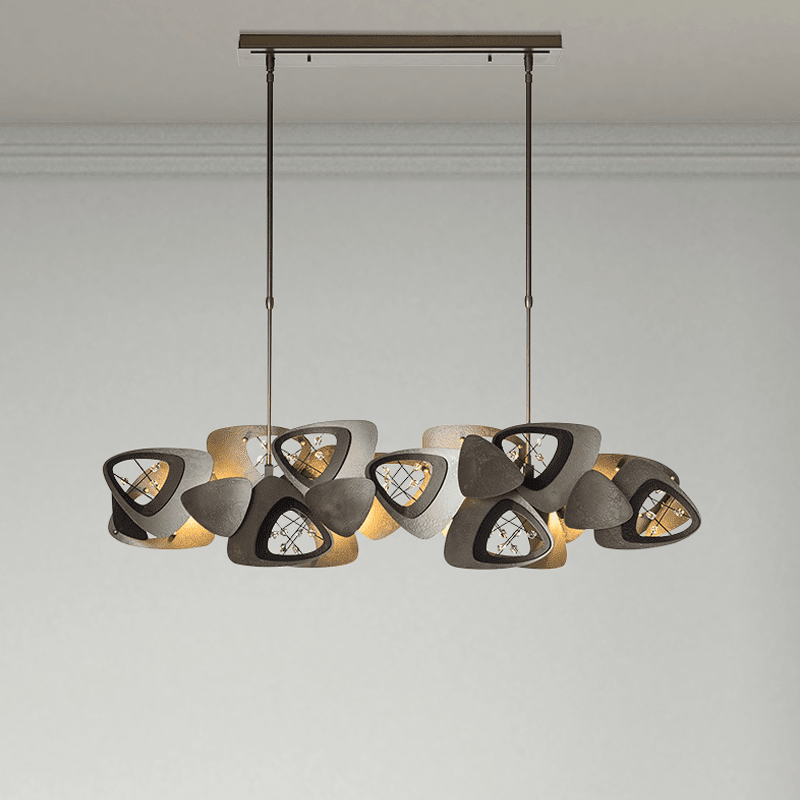 Contemporary Stainless Steel Linear Chandelier - Zelno Lighting