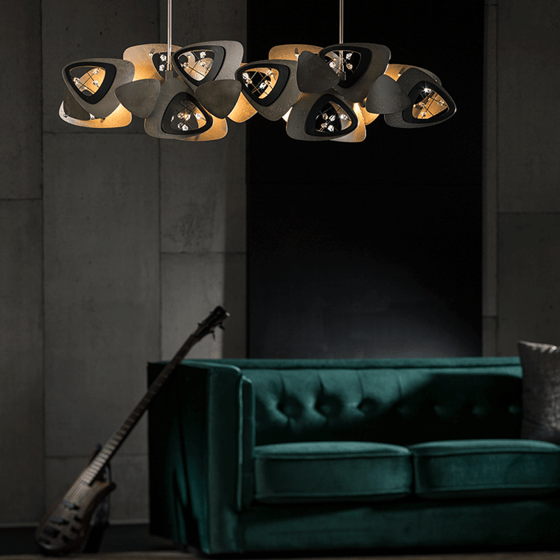 Contemporary Stainless Steel Linear Chandelier - Zelno Lighting