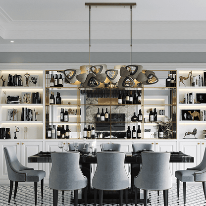 Contemporary Stainless Steel Linear Chandelier - Zelno Lighting