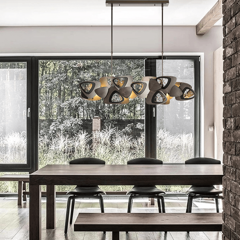 Contemporary Stainless Steel Linear Chandelier - Zelno Lighting