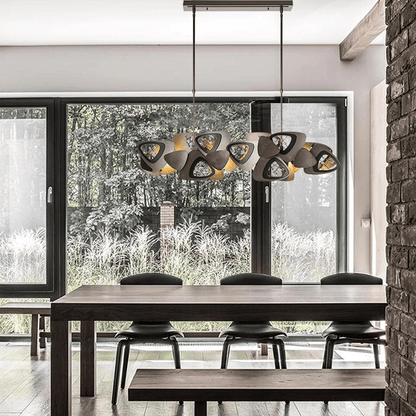 Contemporary Stainless Steel Linear Chandelier - Zelno Lighting