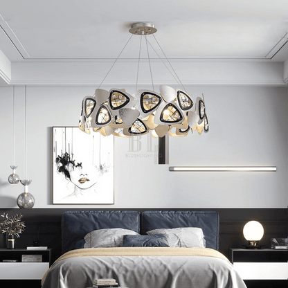 Contemporary Stainless Steel Round Chandelier - Zelno Lighting