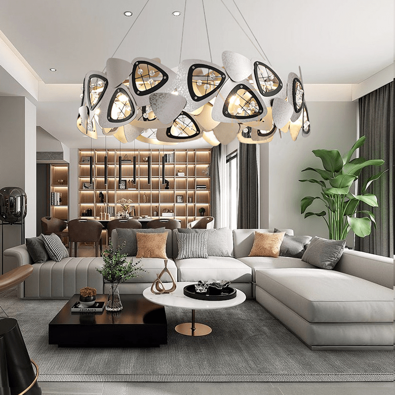 Contemporary Stainless Steel Round Chandelier - Zelno Lighting