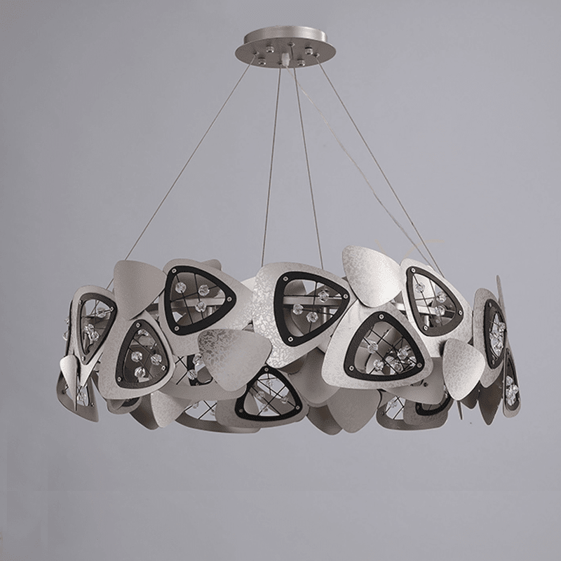 Contemporary Stainless Steel Round Chandelier - Zelno Lighting