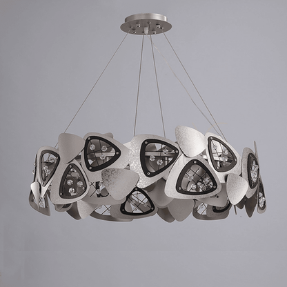 Contemporary Stainless Steel Round Chandelier - Zelno Lighting