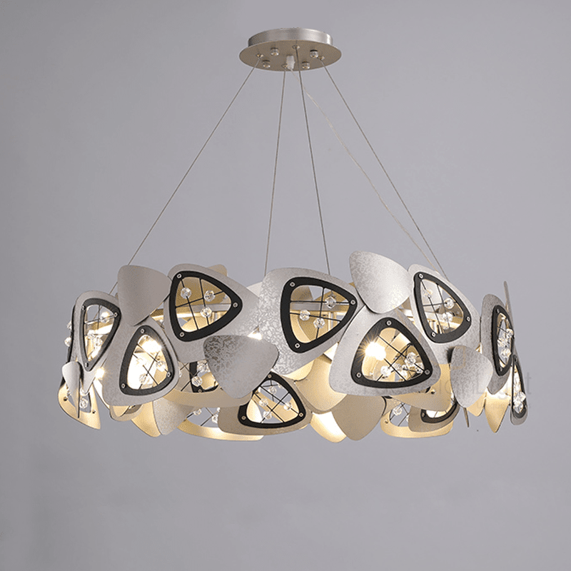 Contemporary Stainless Steel Round Chandelier - Zelno Lighting