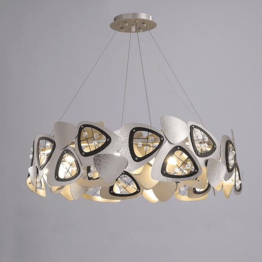 Contemporary Stainless Steel Round Chandelier - Zelno Lighting