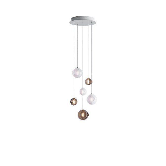 Cosmic Sphere Cascade Glass Chandelier - Zelno Lighting