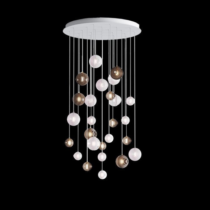 Cosmic Sphere Cascade Glass Chandelier - Zelno Lighting