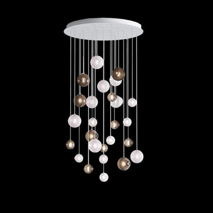 Cosmic Sphere Cascade Glass Chandelier - Zelno Lighting