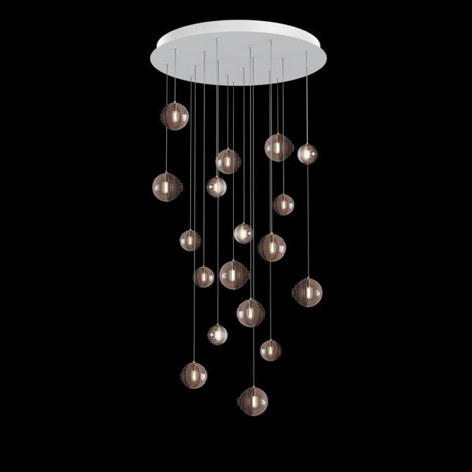 Cosmic Sphere Cascade Glass Chandelier - Zelno Lighting