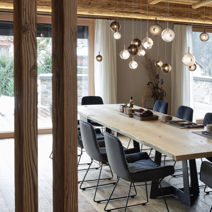 Cosmic Sphere Cascade Glass Chandelier - Zelno Lighting