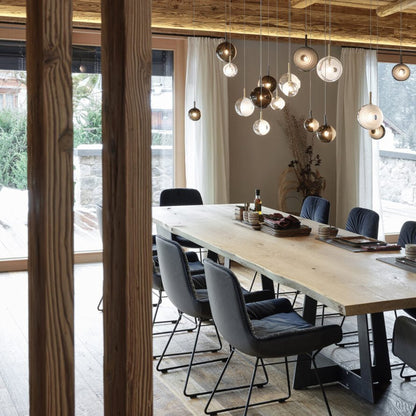 Cosmic Sphere Cascade Glass Chandelier - Zelno Lighting