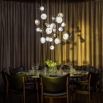 Cosmic Sphere Cascade Glass Chandelier - Zelno Lighting