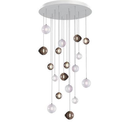 Cosmic Sphere Cascade Glass Chandelier - Zelno Lighting