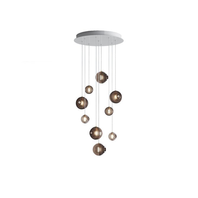 Cosmic Sphere Cascade Glass Chandelier - Zelno Lighting
