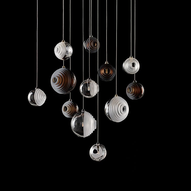 Cosmic Sphere Cascade Glass Chandelier - Zelno Lighting