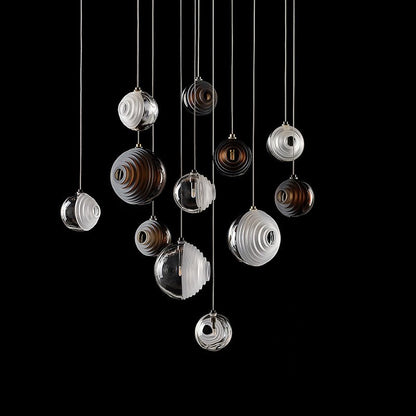 Cosmic Sphere Cascade Glass Chandelier - Zelno Lighting