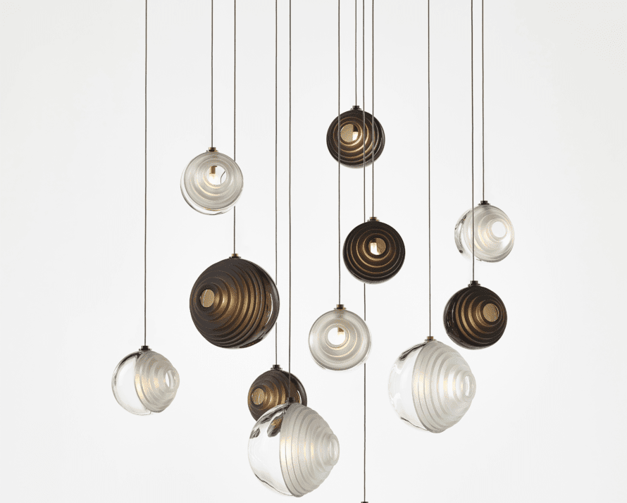 Cosmic Sphere Cascade Glass Chandelier - Zelno Lighting