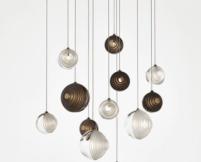 Cosmic Sphere Cascade Glass Chandelier - Zelno Lighting