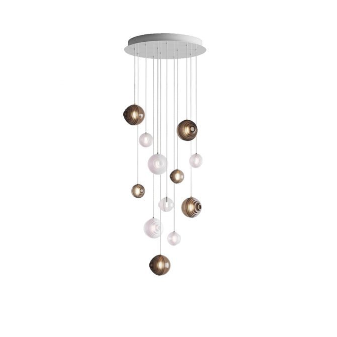 Cosmic Sphere Cascade Glass Chandelier - Zelno Lighting
